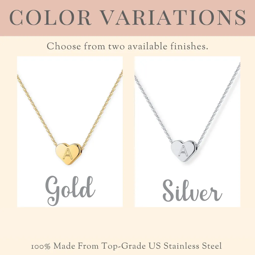 Runner Heart Initial Necklace