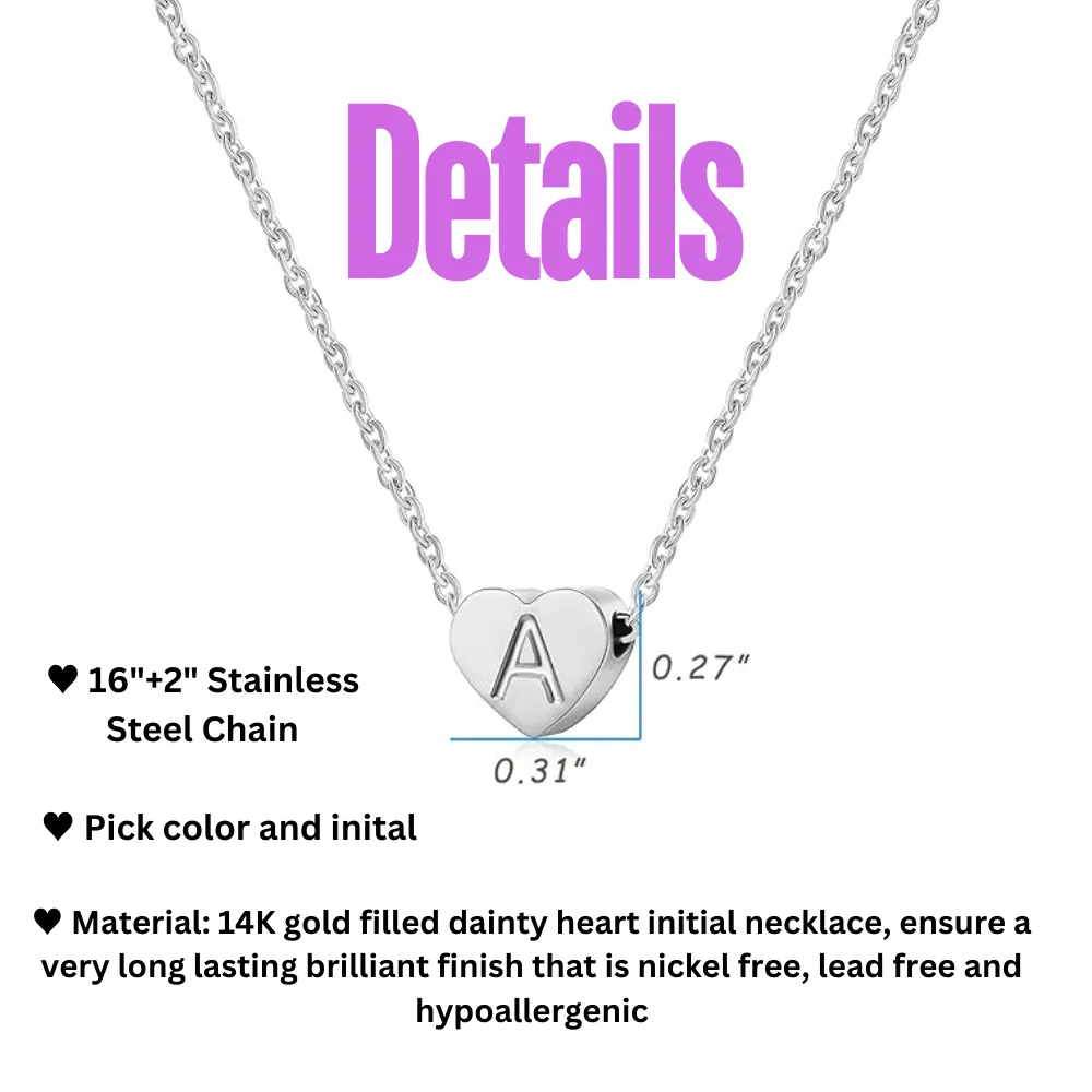 Runner Heart Initial Necklace