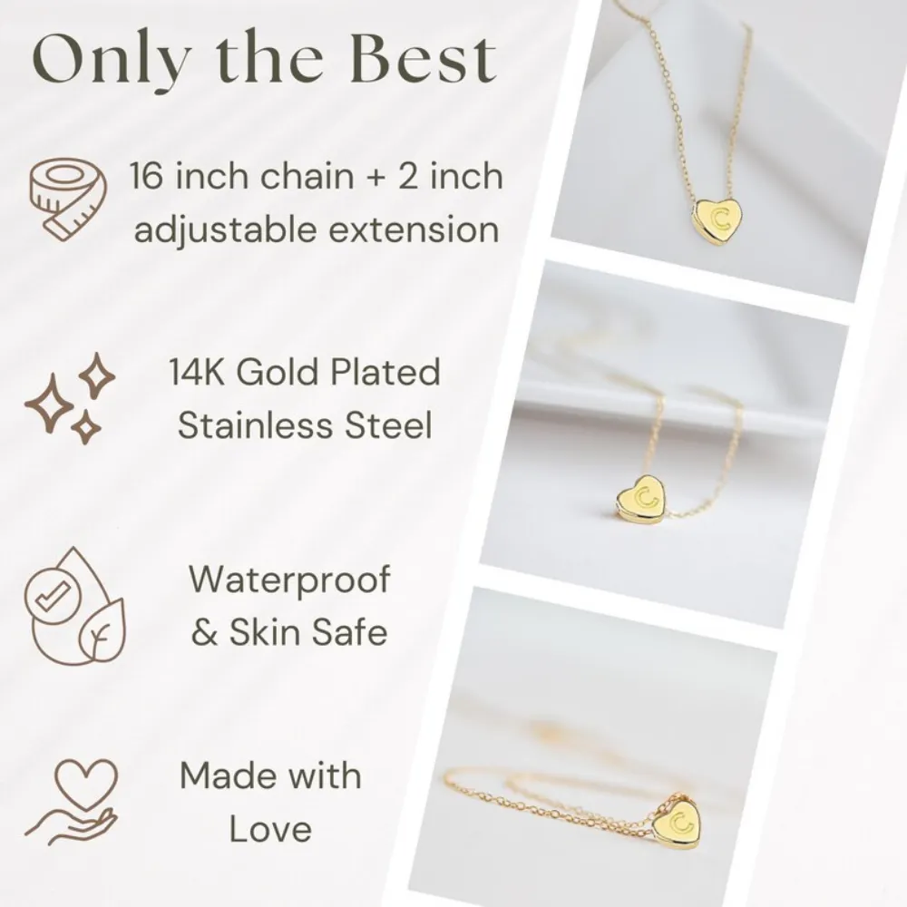 Runner Heart Initial Necklace
