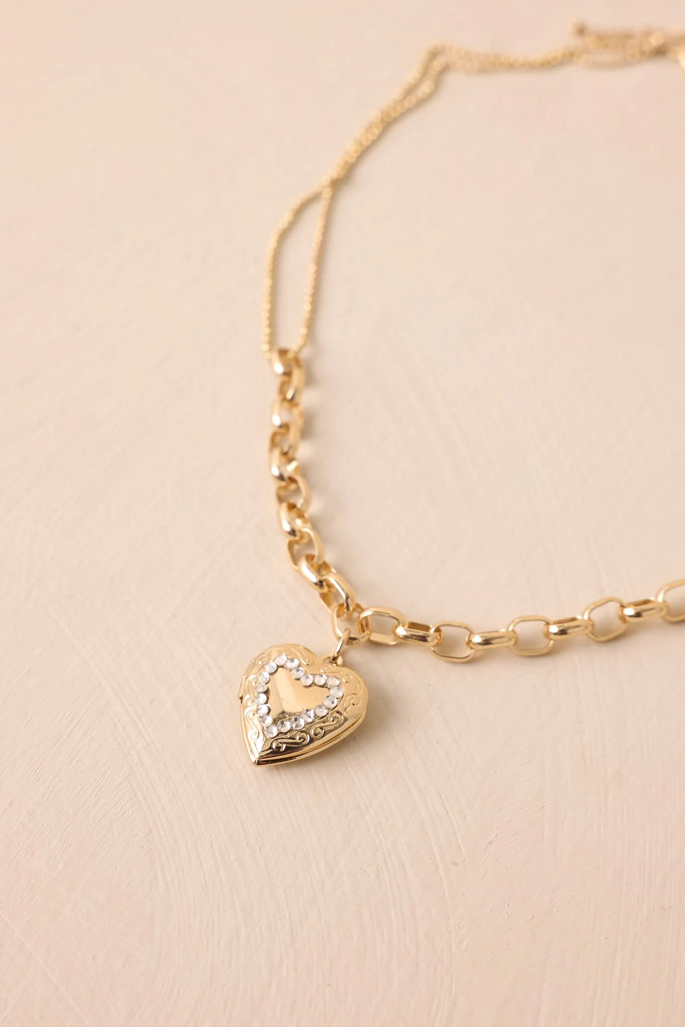 Running With It Gold Heart Locket Necklace