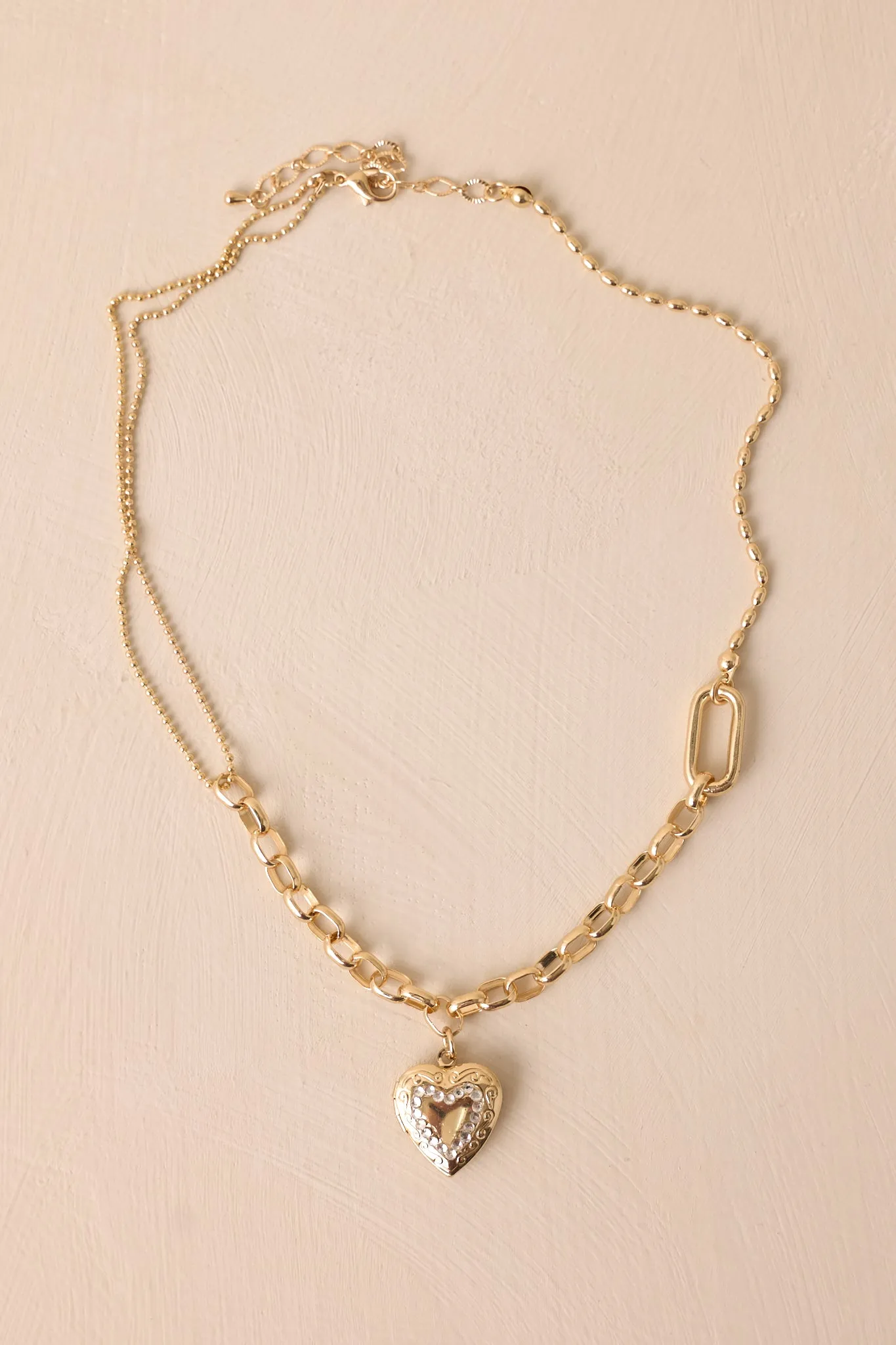 Running With It Gold Heart Locket Necklace