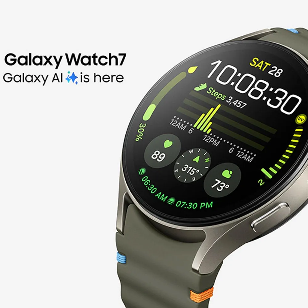 Samsung Galaxy Watch 7 SM-L300 Smart Watch (40mm - GPS) Green Aluminum Case With Green Sport Strap