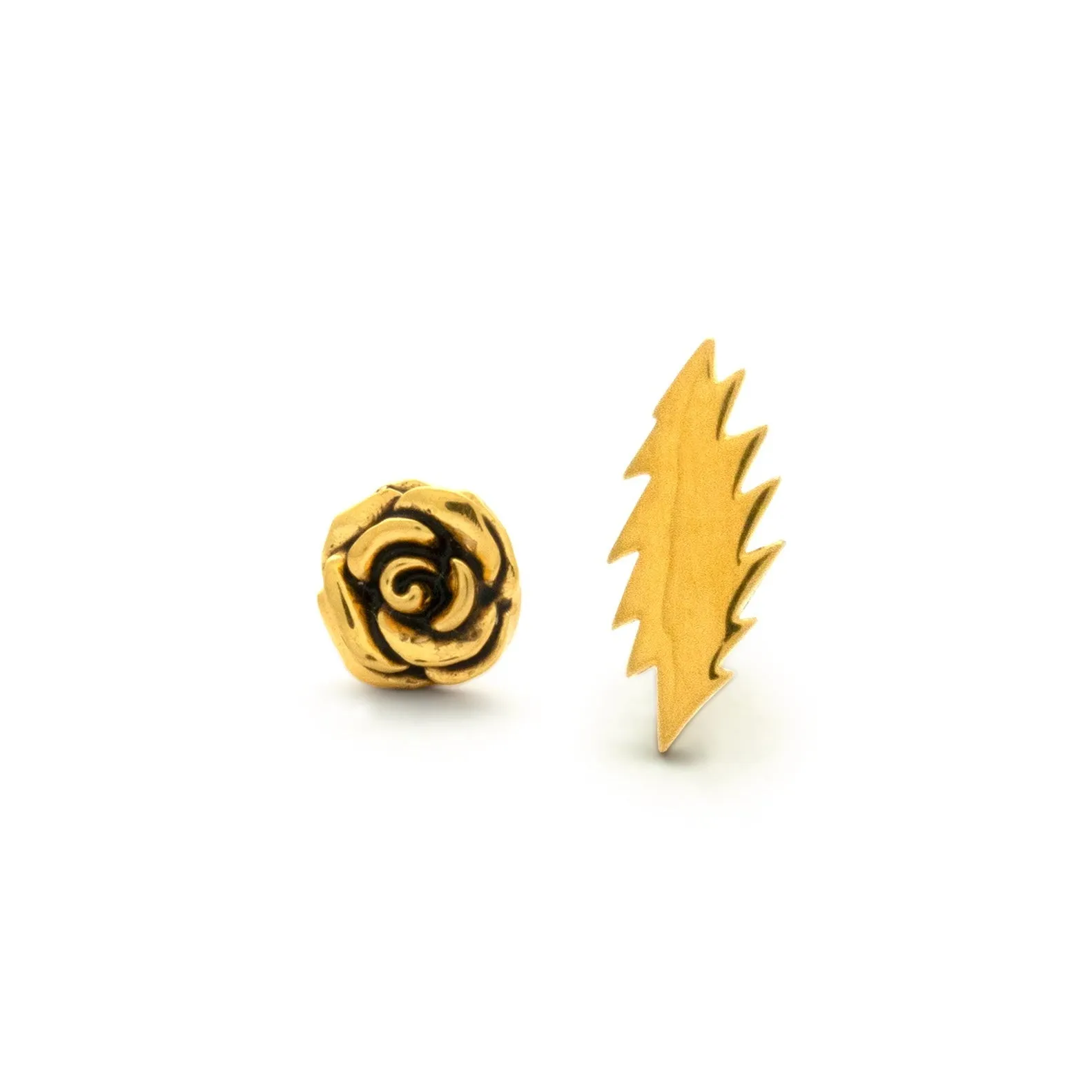 Scarlet Fire Stud Earrings | Gold