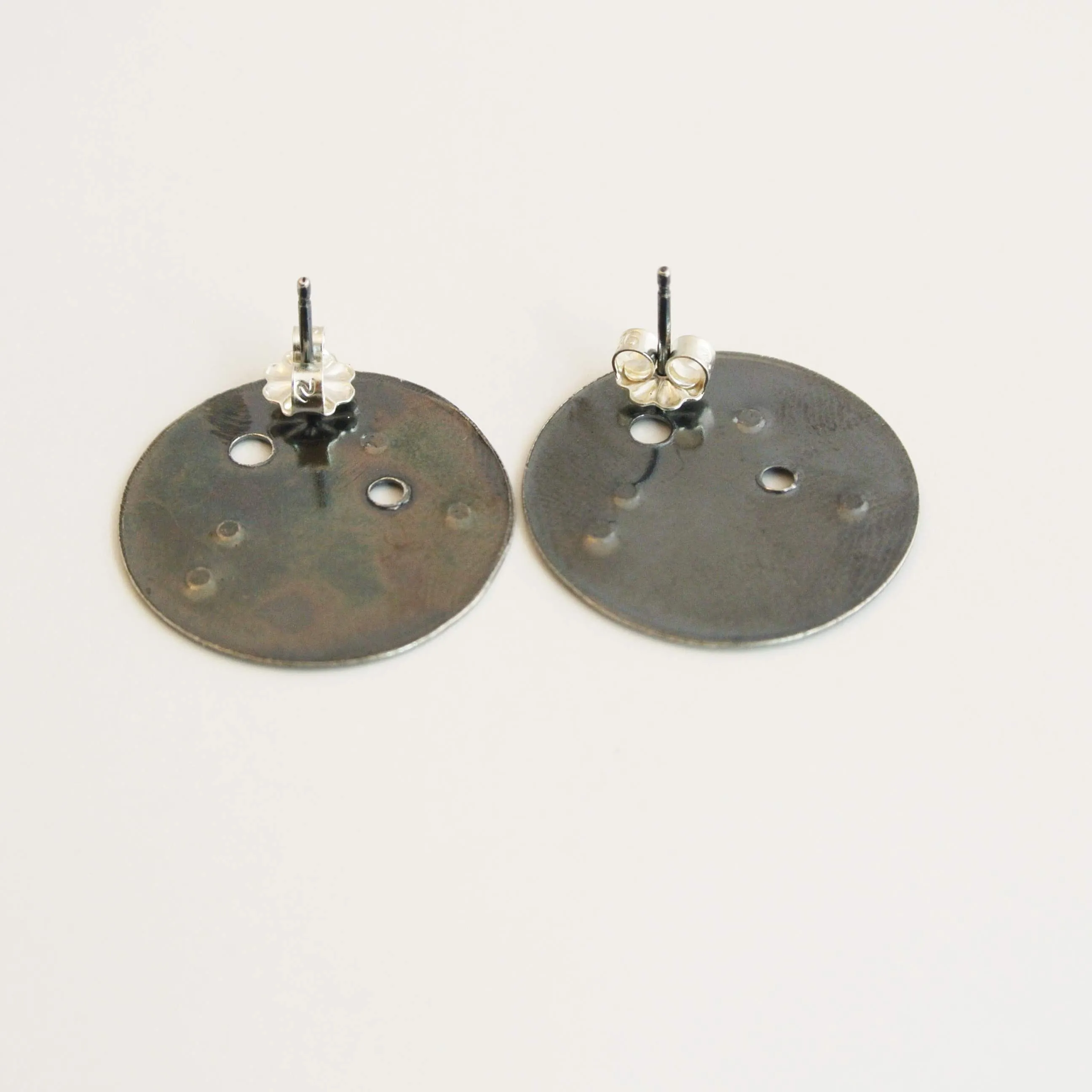 Scorpio Zodiac Constellation Argentium Silver Disc Earrings