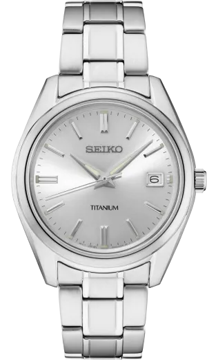 Seiko Essentials SUR369 Titanium Silver Sunray Dial 10 ATM Water Resistant 40.2mm Men's Watch