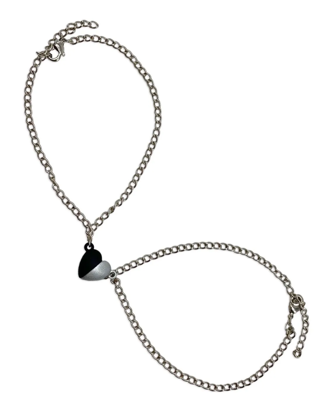 (Set of 2) Heart Hand Holding Magnet Bracelets