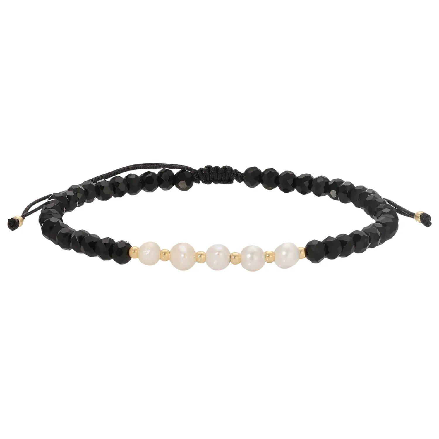 Set/12 Adjustable Crystal and Pearl Bracelets