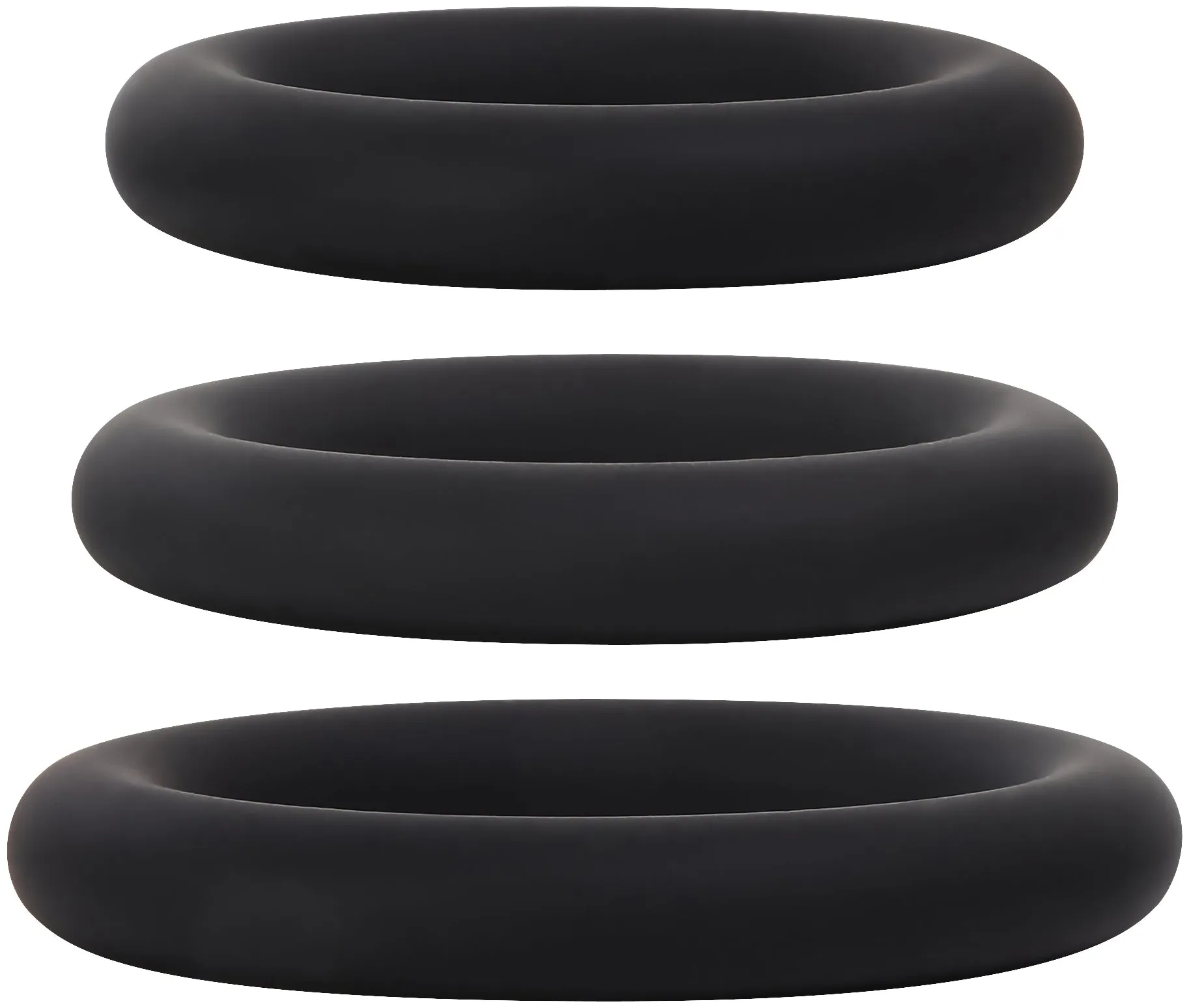 Silicone Penis Cock Ring Set Black