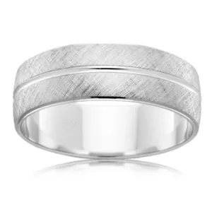 Silver Patterned Wedder Size V