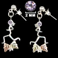 Silver "Atalanta" Runner w/ Black Hills Gold and Birthstone Earrings