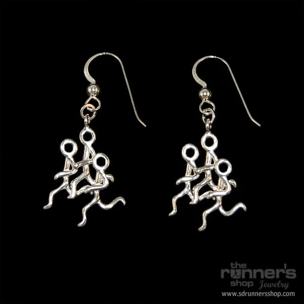 Silver "Hermes" Runner Trio Hook Earrings