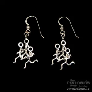 Silver "Hermes" Runner Trio Hook Earrings