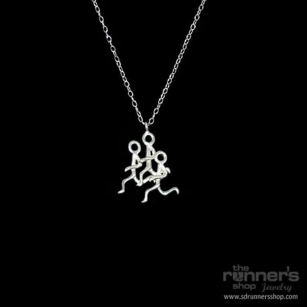 Silver "Hermes" Runner Trio Necklace