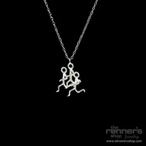 Silver "Hermes" Runner Trio Necklace