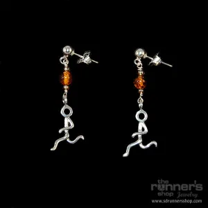 Silver "Hermes" Runner w/ Amber Post Earrings