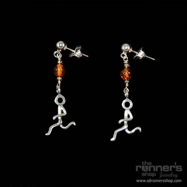 Silver "Hermes" Runner w/ Amber Post Earrings