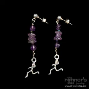 Silver "Hermes" Runner w/ Amethyst Post Earrings