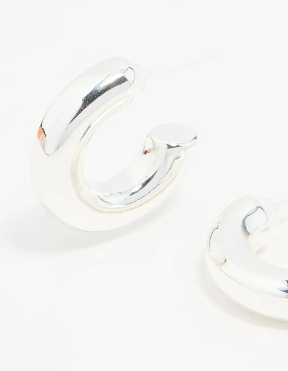 Silver Small Smooth Hoop Earrings
