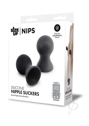 Size Up Nips Silicone Nipple Suckers - Black