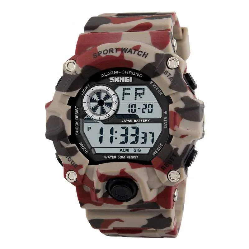 Skmei 1019 Original Camouflage Digital Round Waterproof Sport watch For Men