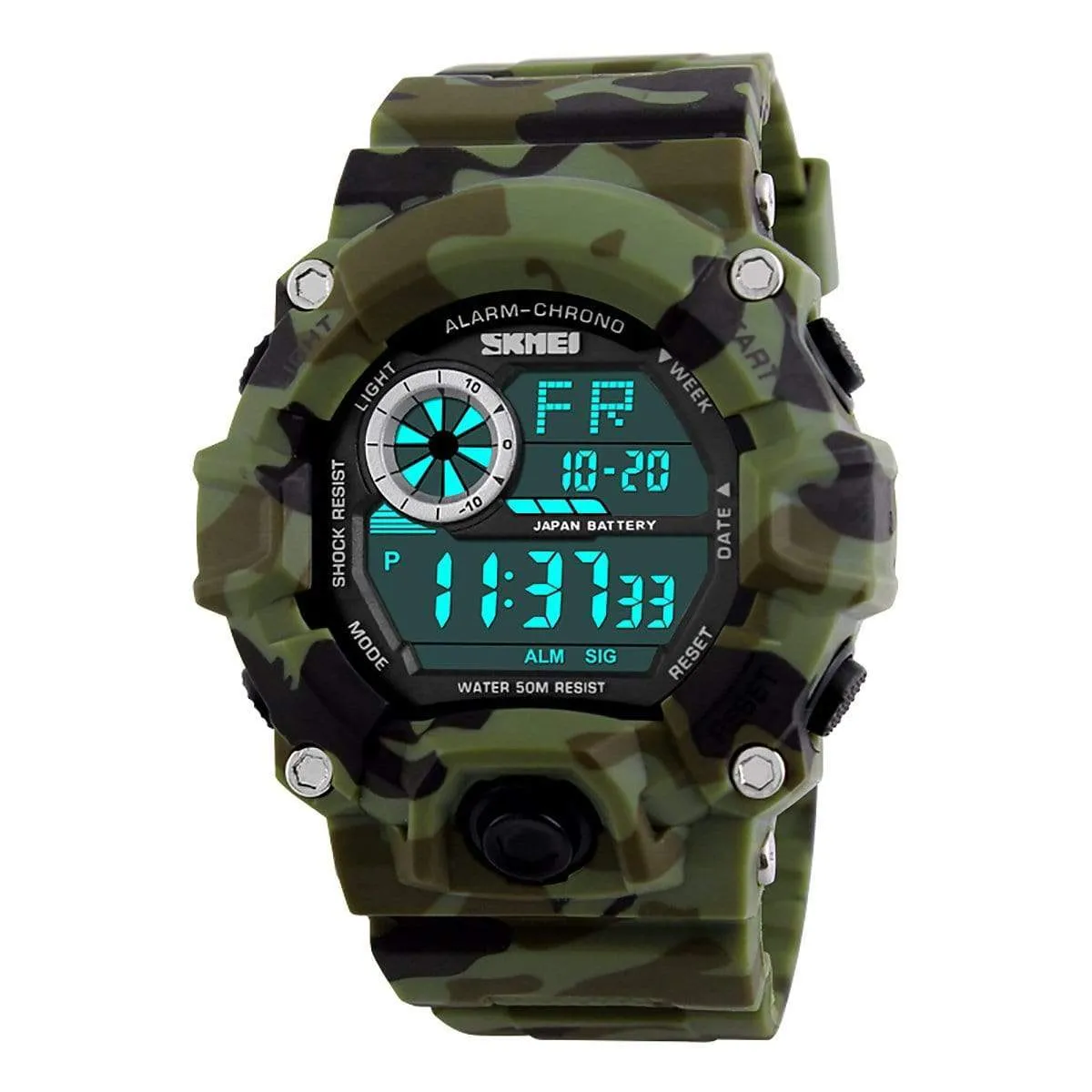 Skmei 1019 Original Camouflage Digital Round Waterproof Sport watch For Men