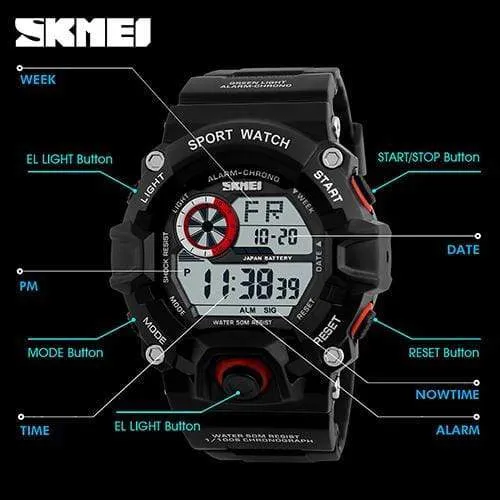 Skmei 1019 Original Camouflage Digital Round Waterproof Sport watch For Men