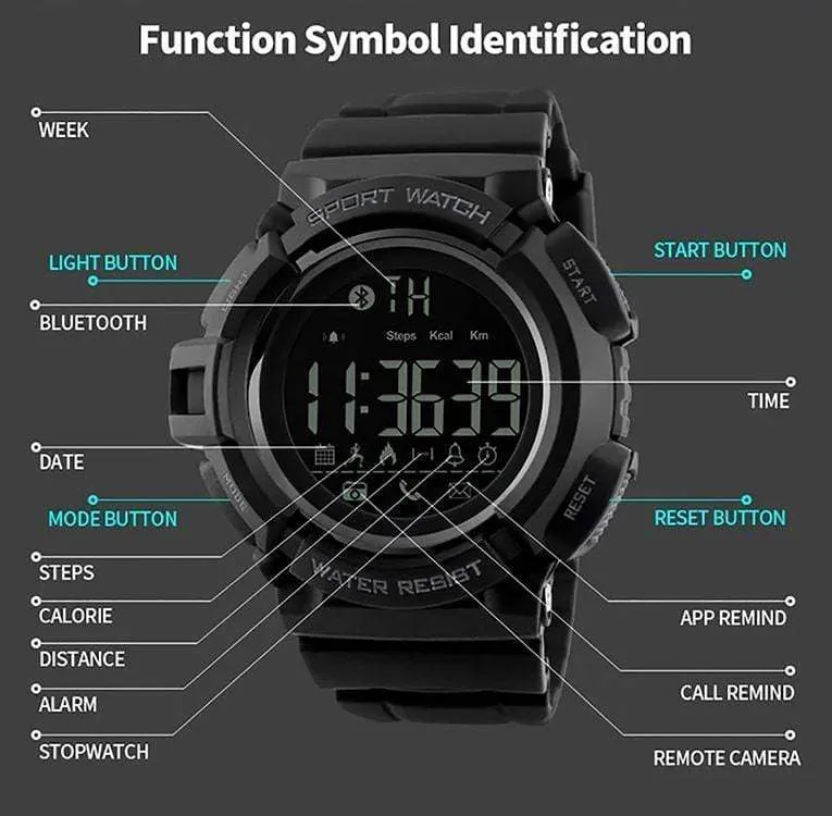 Skmei 1245 Smart watch Bluetooth watch Round digital watch for men
