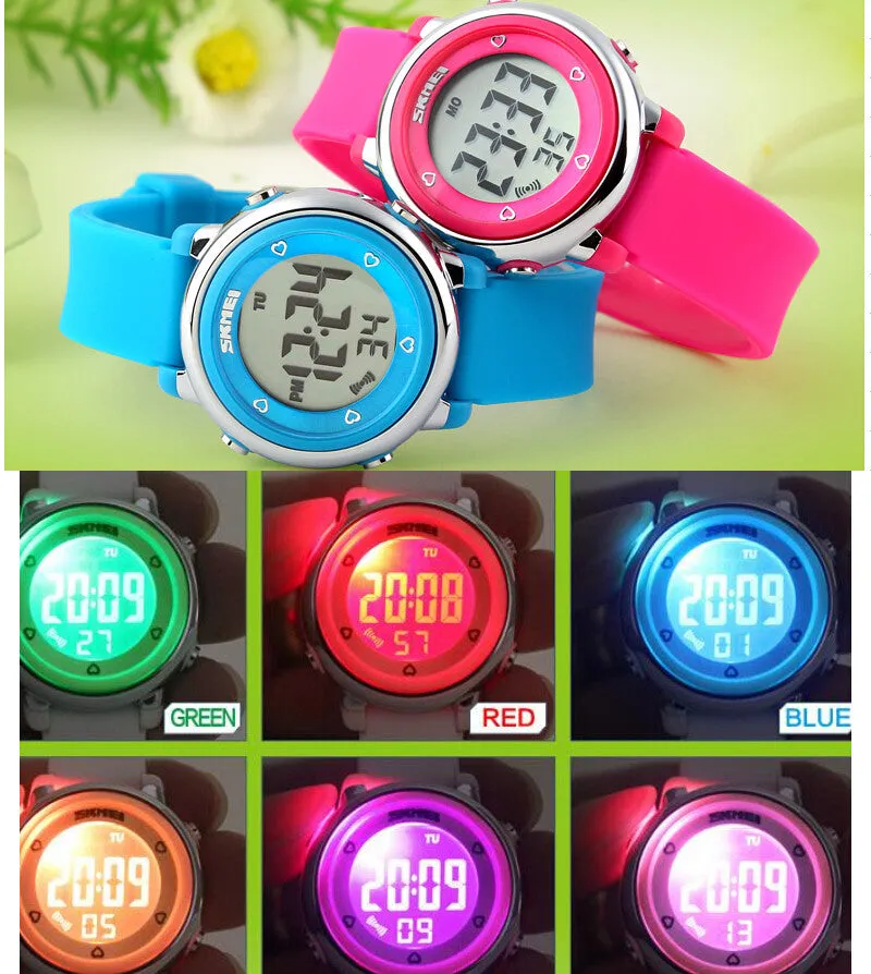 SKMEI Children LED Digital Watch Relogio Feminino Sports Watches Kids Cartoon Jelly Relojes Mujer Waterproof Wristwatches