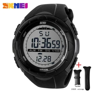 SKMEI Fashion Simple Sport Watch Men Military Watches Alarm Clock Shock Resistant Waterproof Digital Watch Reloj Hombre 1025