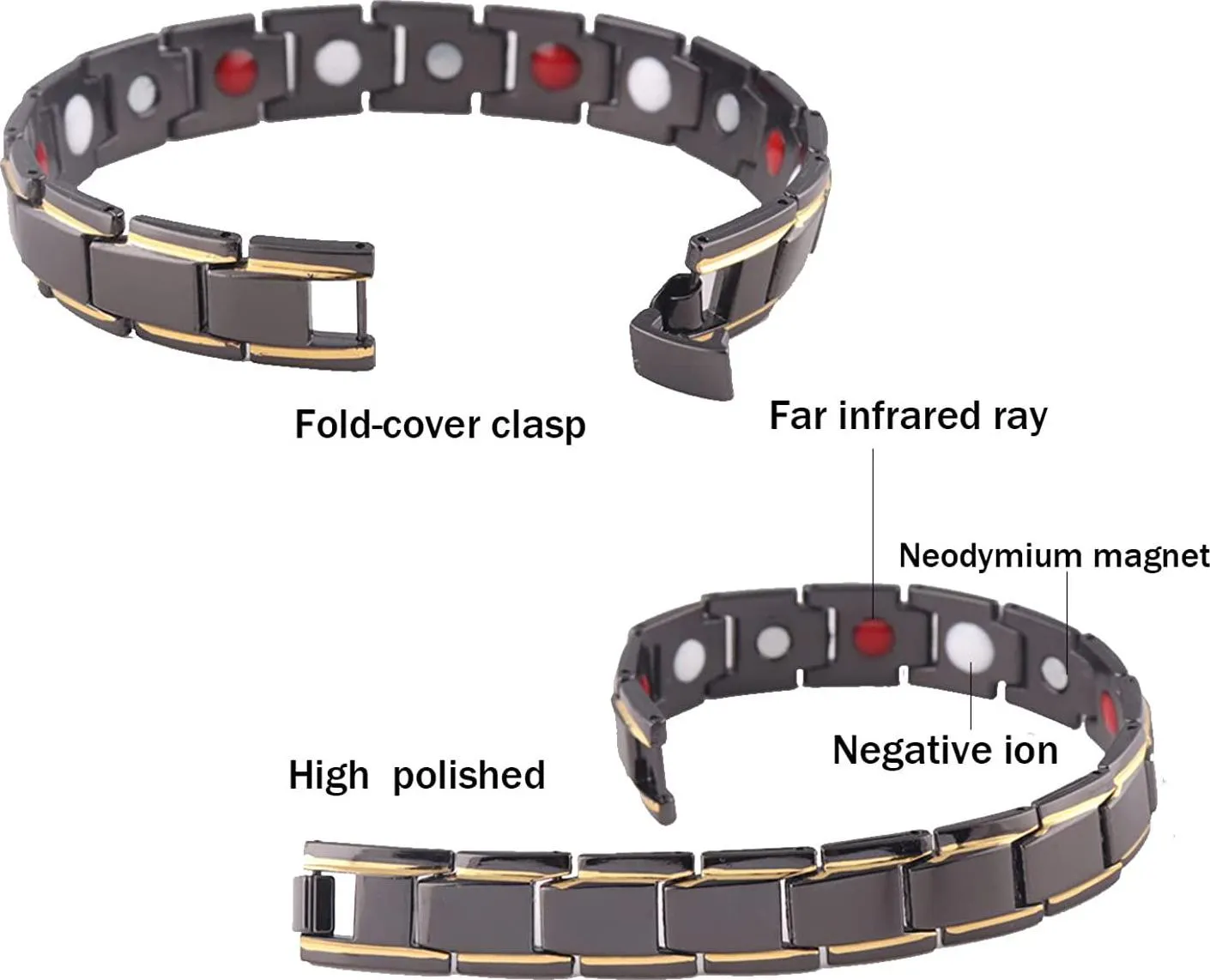 Skyfun Magnetic Lymph Detox Bracelet Anti-swelling Pack of 2 Pcs Adjustable Lymph Detox Magnetic Bracelets for Women Men Anxiety Relief Father&#039;s Day Gifts for Dad
