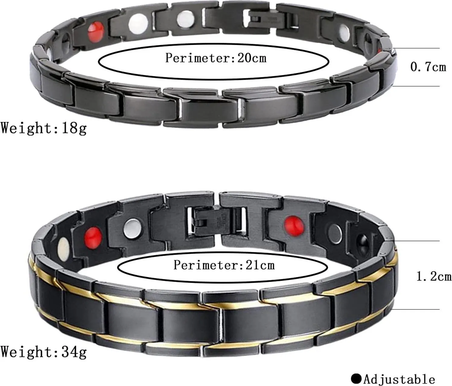 Skyfun Magnetic Lymph Detox Bracelet Anti-swelling Pack of 2 Pcs Adjustable Lymph Detox Magnetic Bracelets for Women Men Anxiety Relief Father&#039;s Day Gifts for Dad