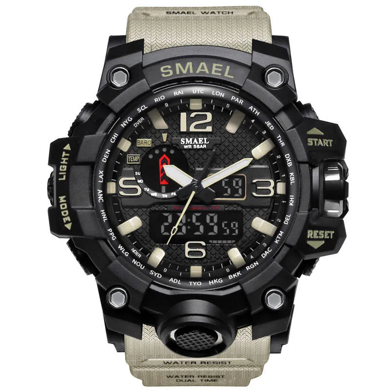 SMAEL Luxury Brand Mens Sports Watches LED Digital Clock Fashion Casual Watch Digital 1545 relogio militar Clock Men Sport Watch