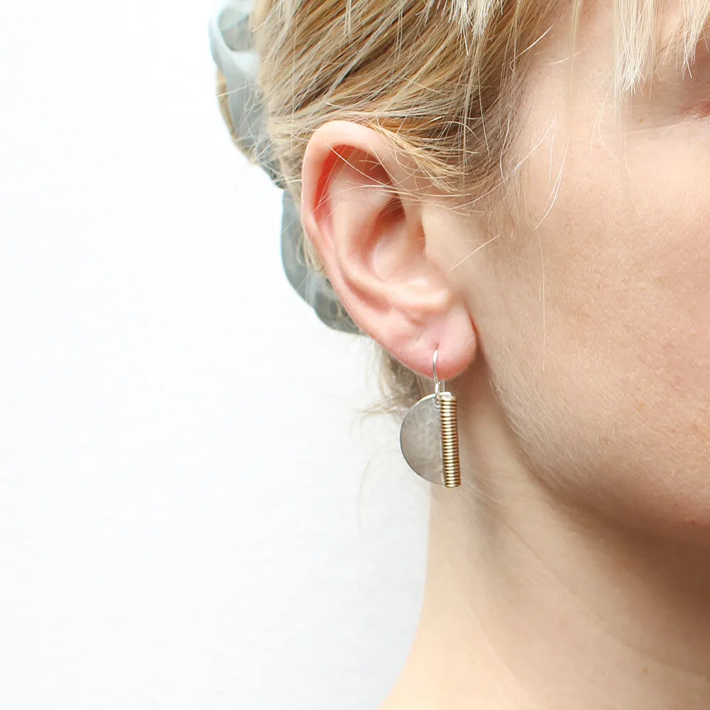 Small Coil and Semi Circle Wire Earrings