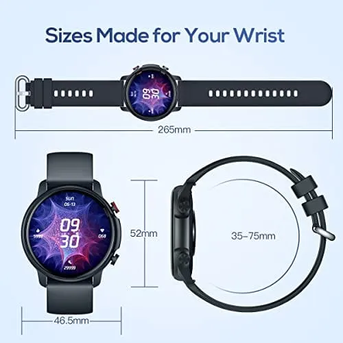 Smart Watch for Men Fitness Tracker: IP68 Waterproof Smartwatch for Android iOS Phone Sport Running Digital Watches with Heart Rate Blood Pressure Sleep Monitor Step Counter 46.5mm Round Touch Screen