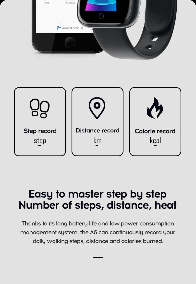 Smart Watch For Women Men Bluetooth Connected Music Fitness