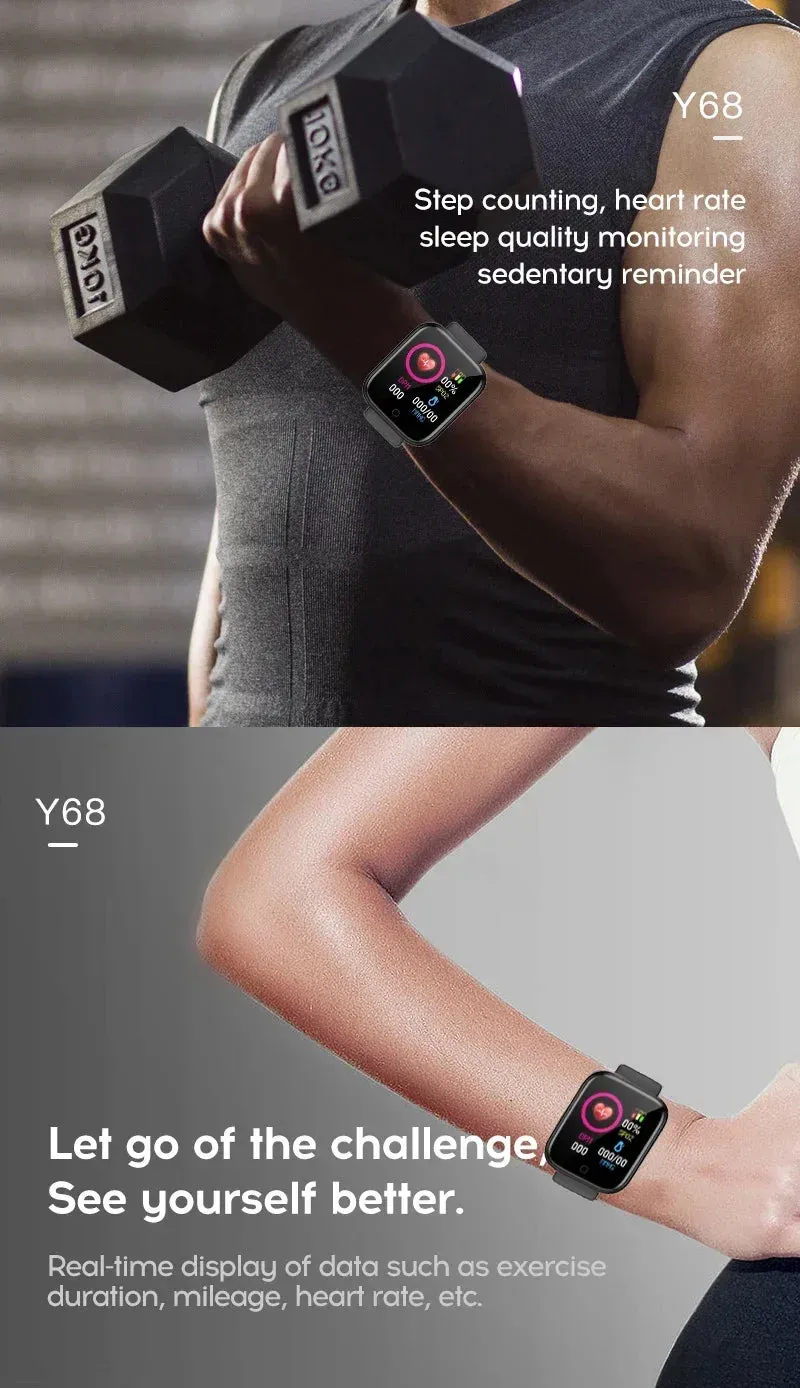 Smart Watch For Women Men Bluetooth Connected Music Fitness