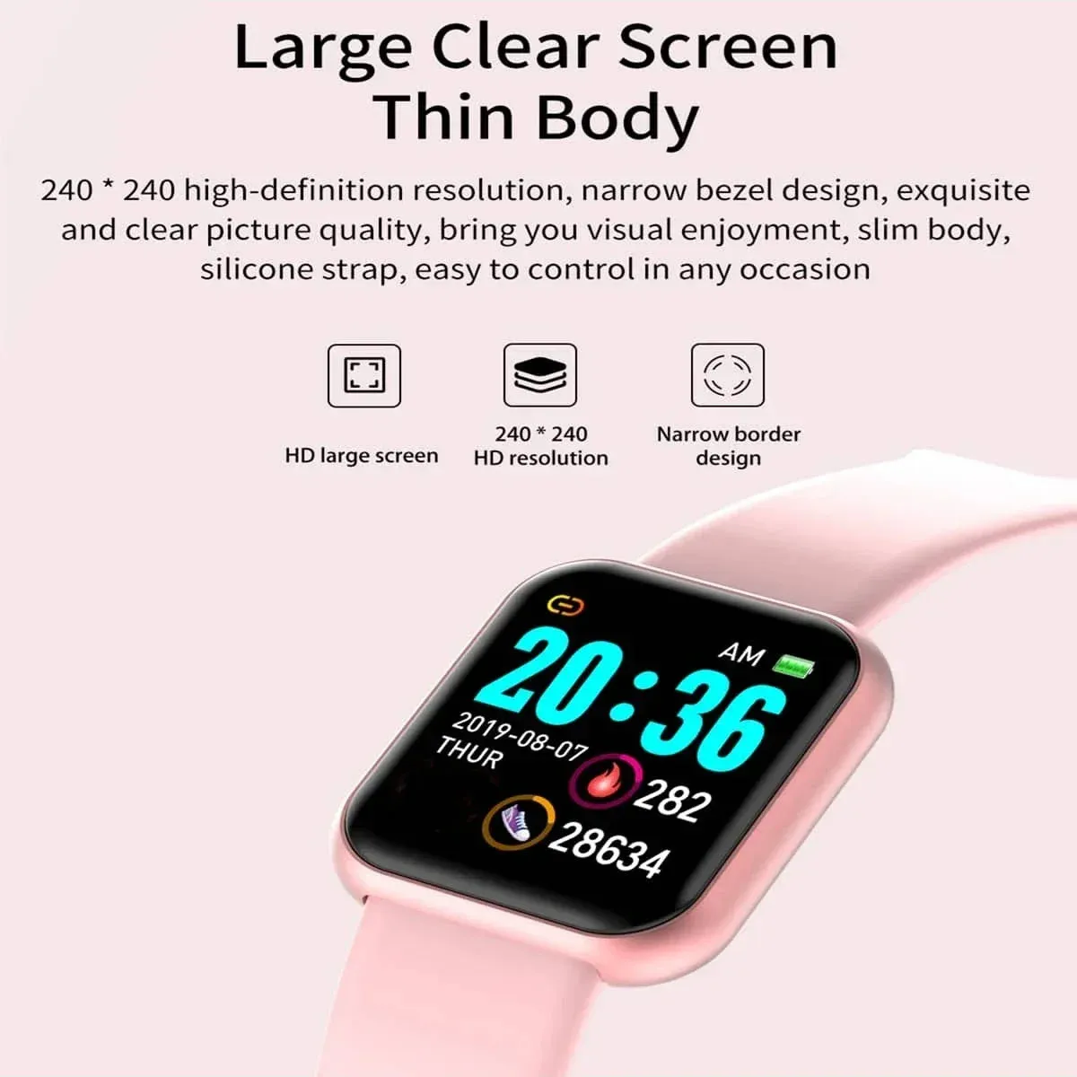 Smart Watch For Women Men Bluetooth Connected Music Fitness