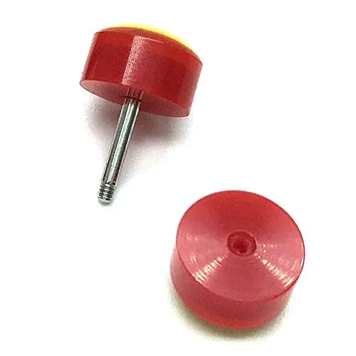 Smiling Face Circle Stud Earrings, Yellow Red, Steel Cheater Fake Ear Plugs Gauges Illusion Tunnel