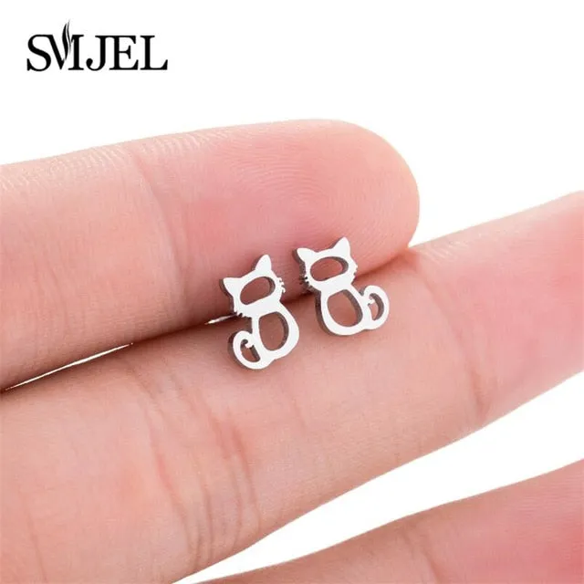 SMJEL Bohemian Stainless Steel Charm Bracelets for Women Girl Fashion Elephant Cat Star Bracelet Bangles Pulseira Feminina 2019