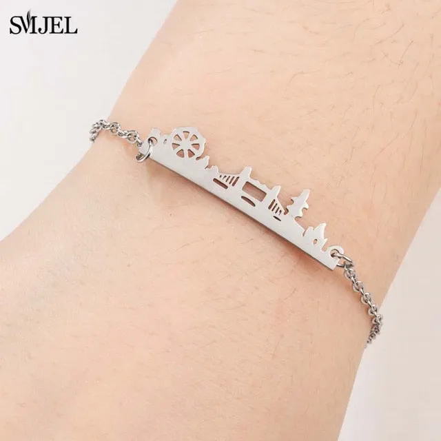 SMJEL Bohemian Stainless Steel Charm Bracelets for Women Girl Fashion Elephant Cat Star Bracelet Bangles Pulseira Feminina 2019