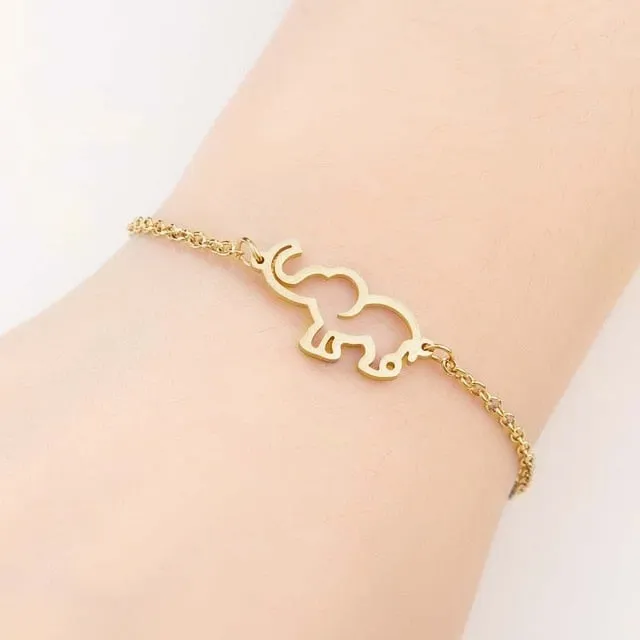 SMJEL Bohemian Stainless Steel Charm Bracelets for Women Girl Fashion Elephant Cat Star Bracelet Bangles Pulseira Feminina 2019
