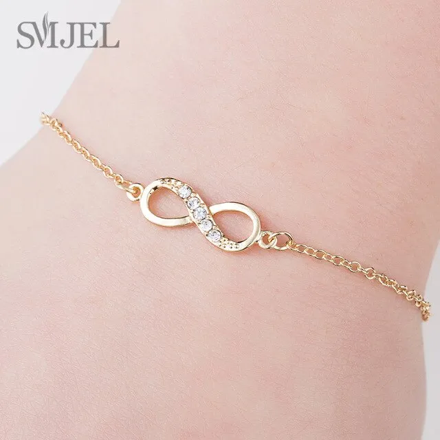 SMJEL Elegant Digital 8 Bracelets for Women Mothers Jewelry Classic Geometric Bracelet Woman Fashion Jewelry 2019
