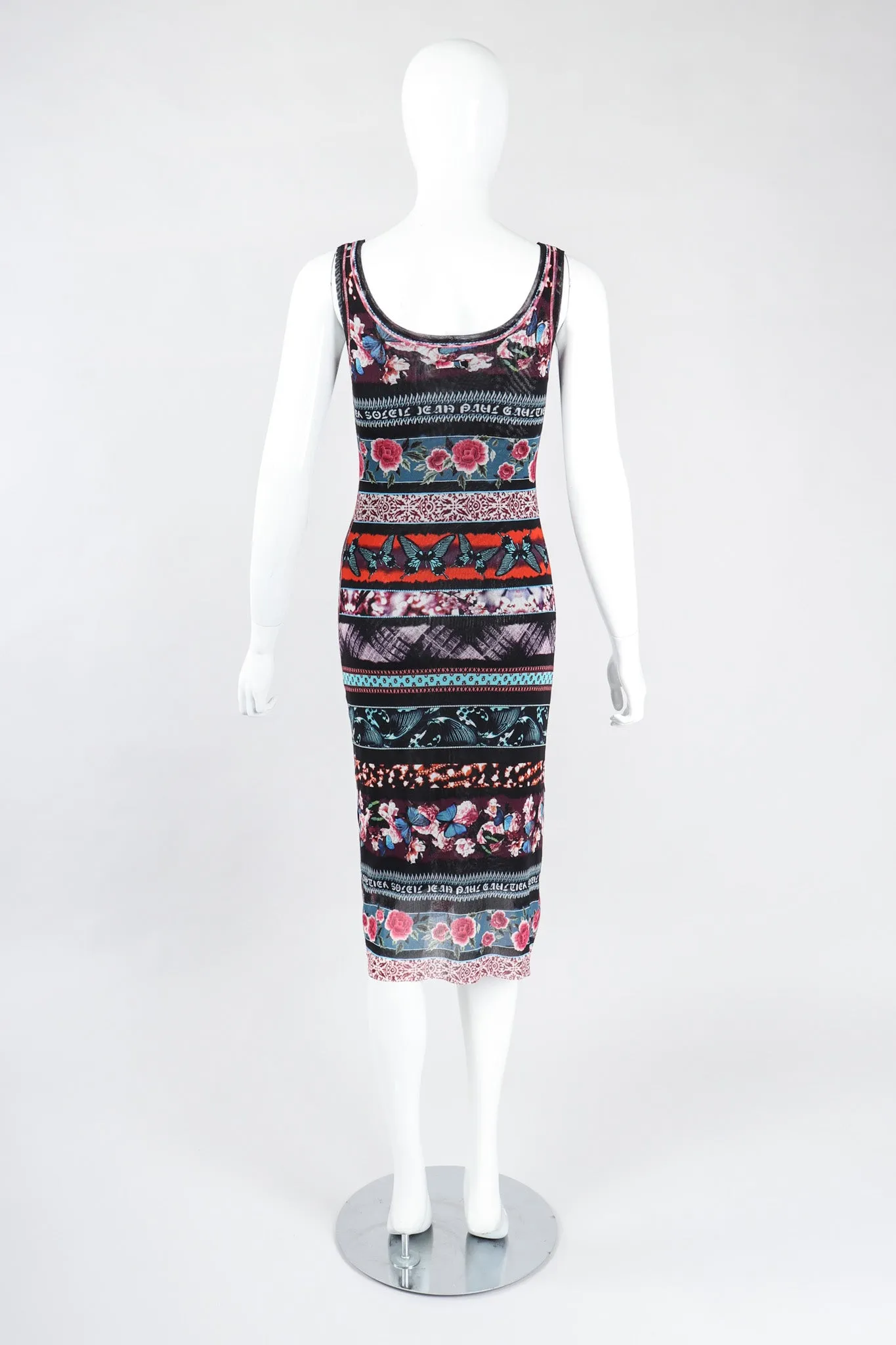 Soleil Butterfly Floral Mesh Tank Dress
