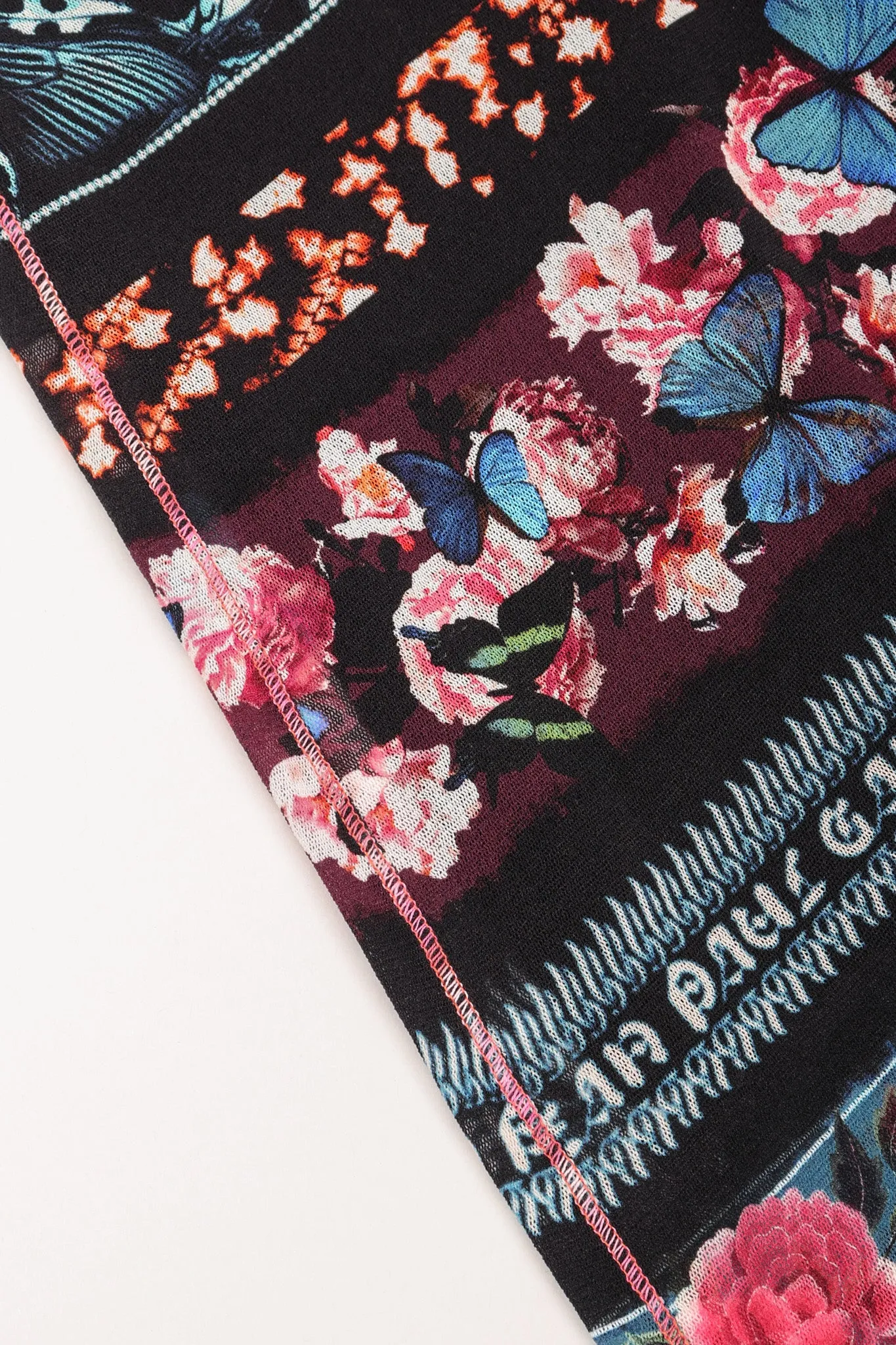 Soleil Butterfly Floral Mesh Tank Dress