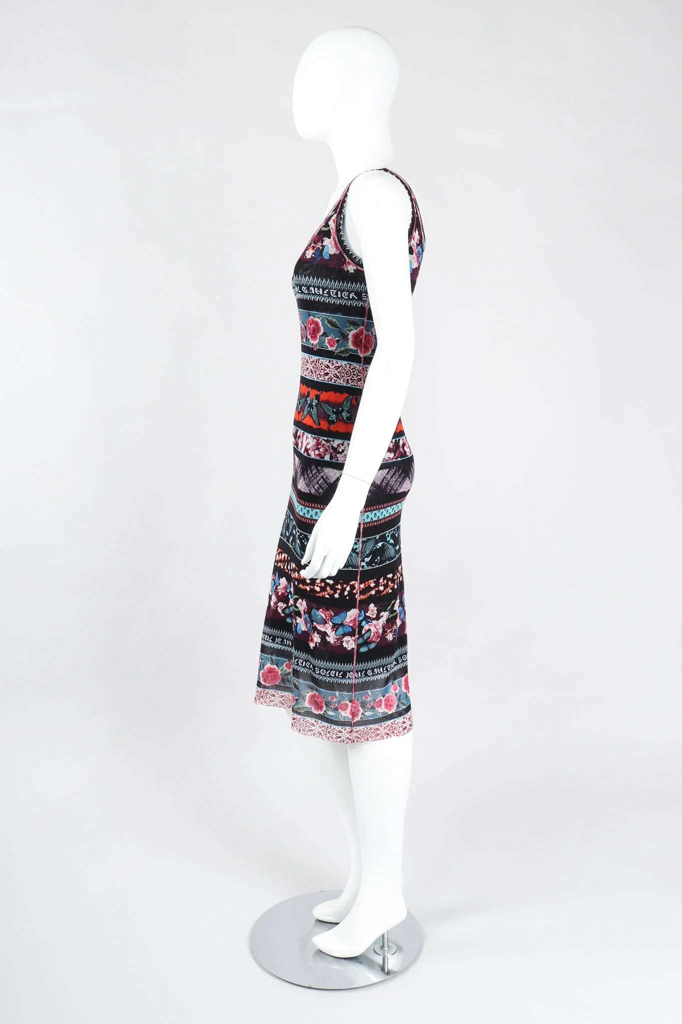Soleil Butterfly Floral Mesh Tank Dress