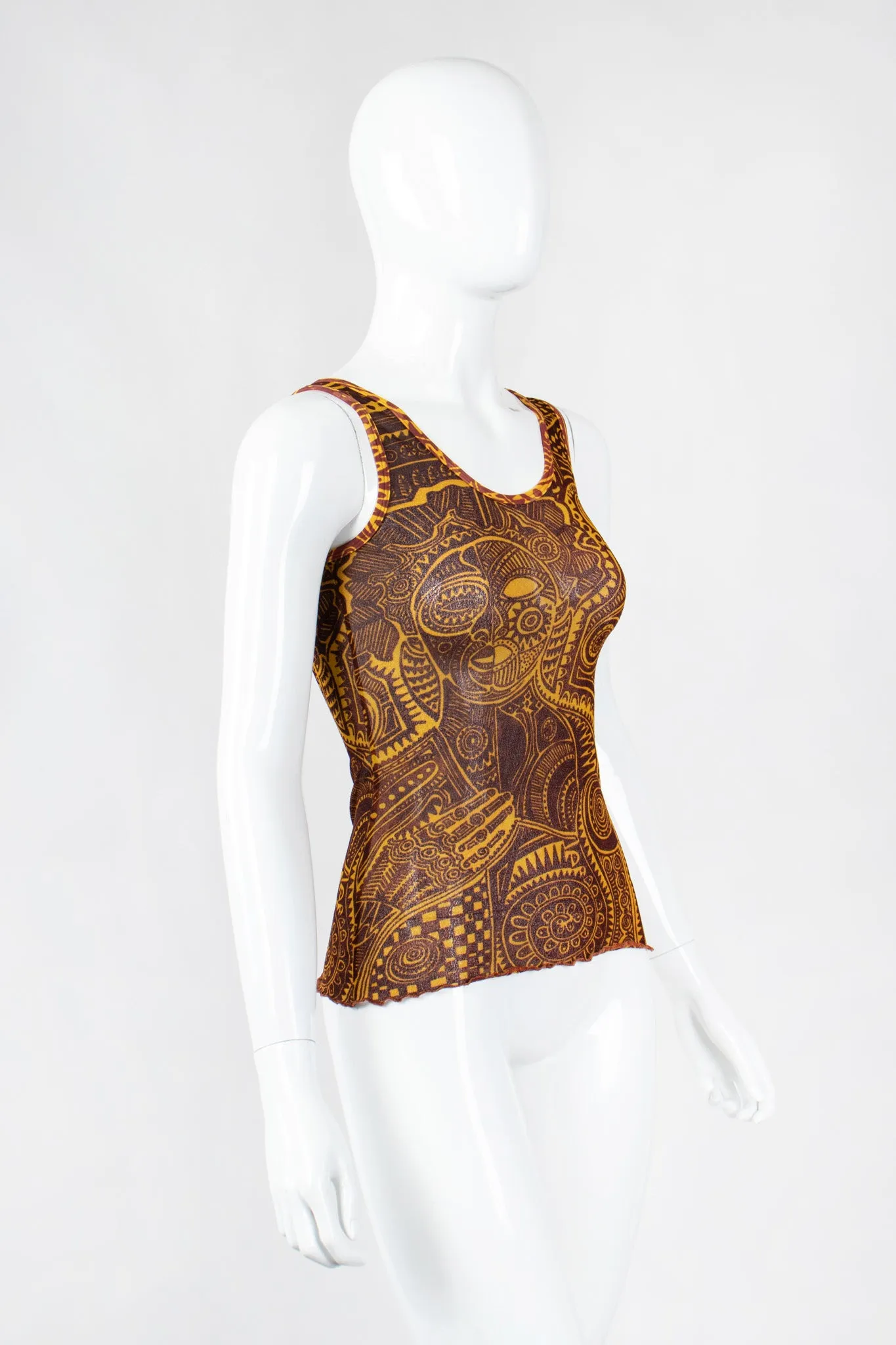Soleil Tattoo Illusion Mesh Tank