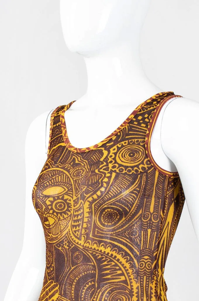 Soleil Tattoo Illusion Mesh Tank