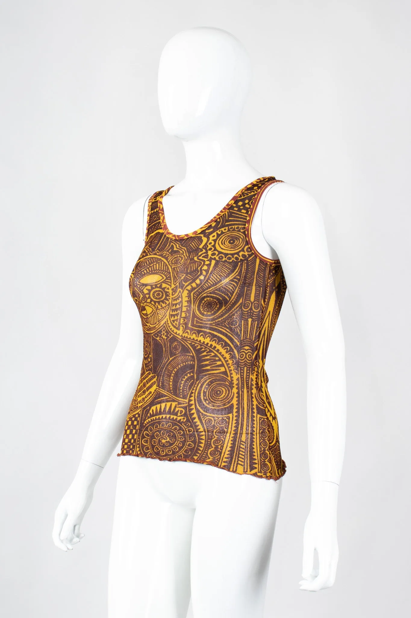 Soleil Tattoo Illusion Mesh Tank