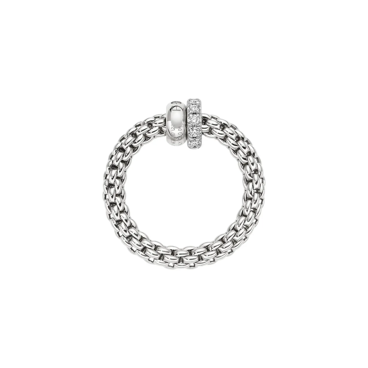 Solo 18K White Gold Pavè Diamond Ring