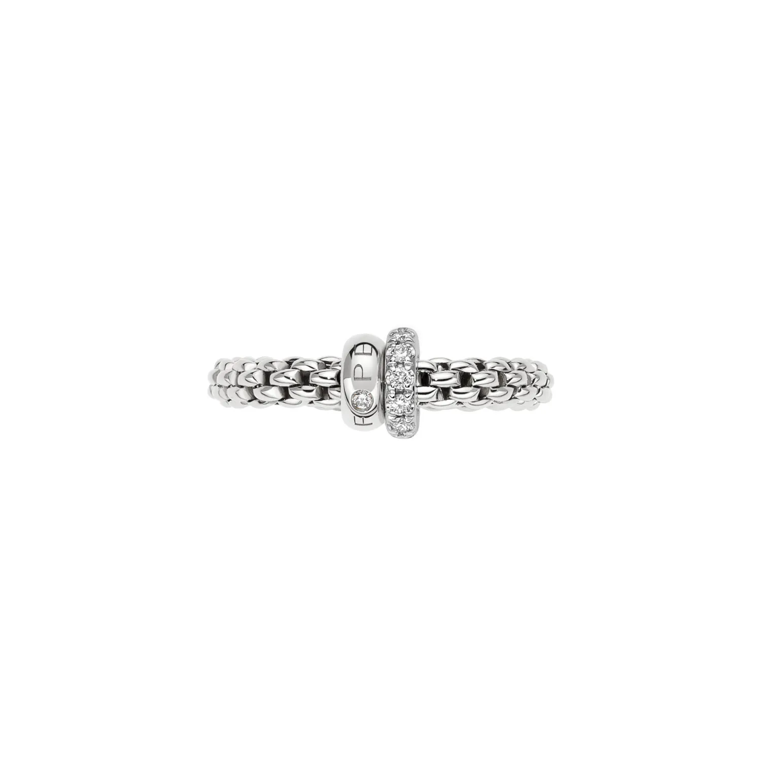 Solo 18K White Gold Pavè Diamond Ring